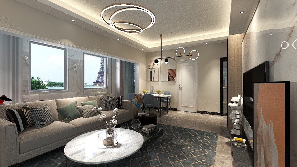 158****8751RhvL-瑞和园89.50㎡B户型3室2厅1卫-装修设计方案