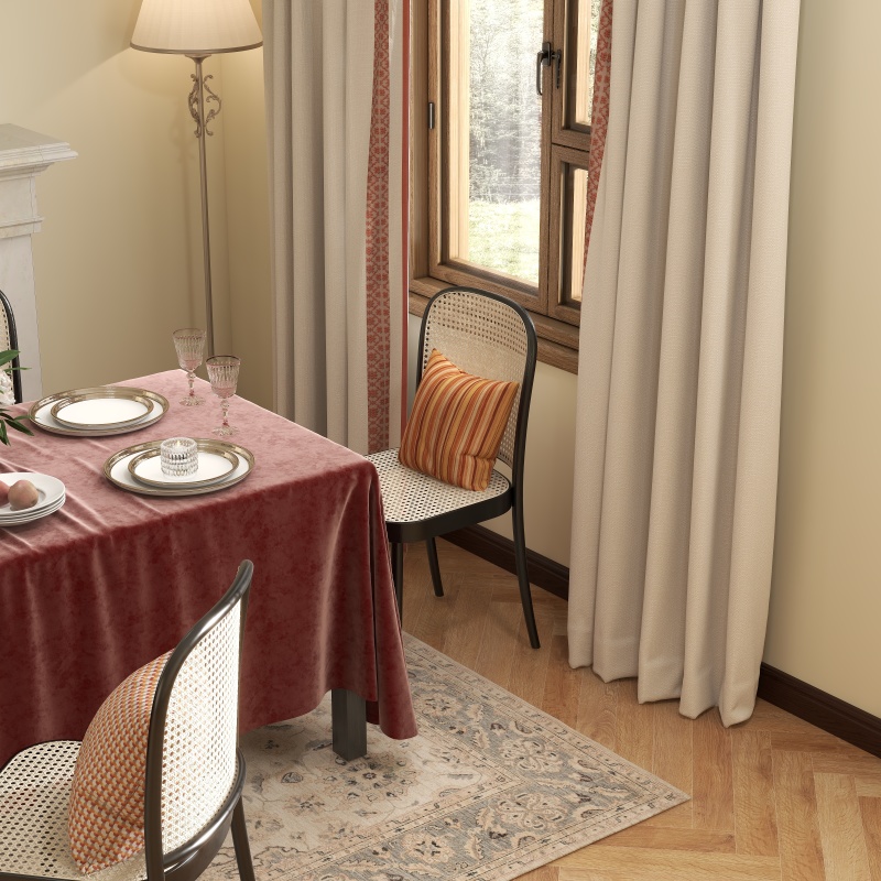 Elegant Transitional Dining with Pink Accents