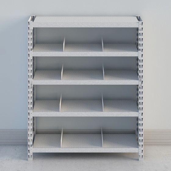 Wider Range Gray Shelving 3D Model for Efficient Storage