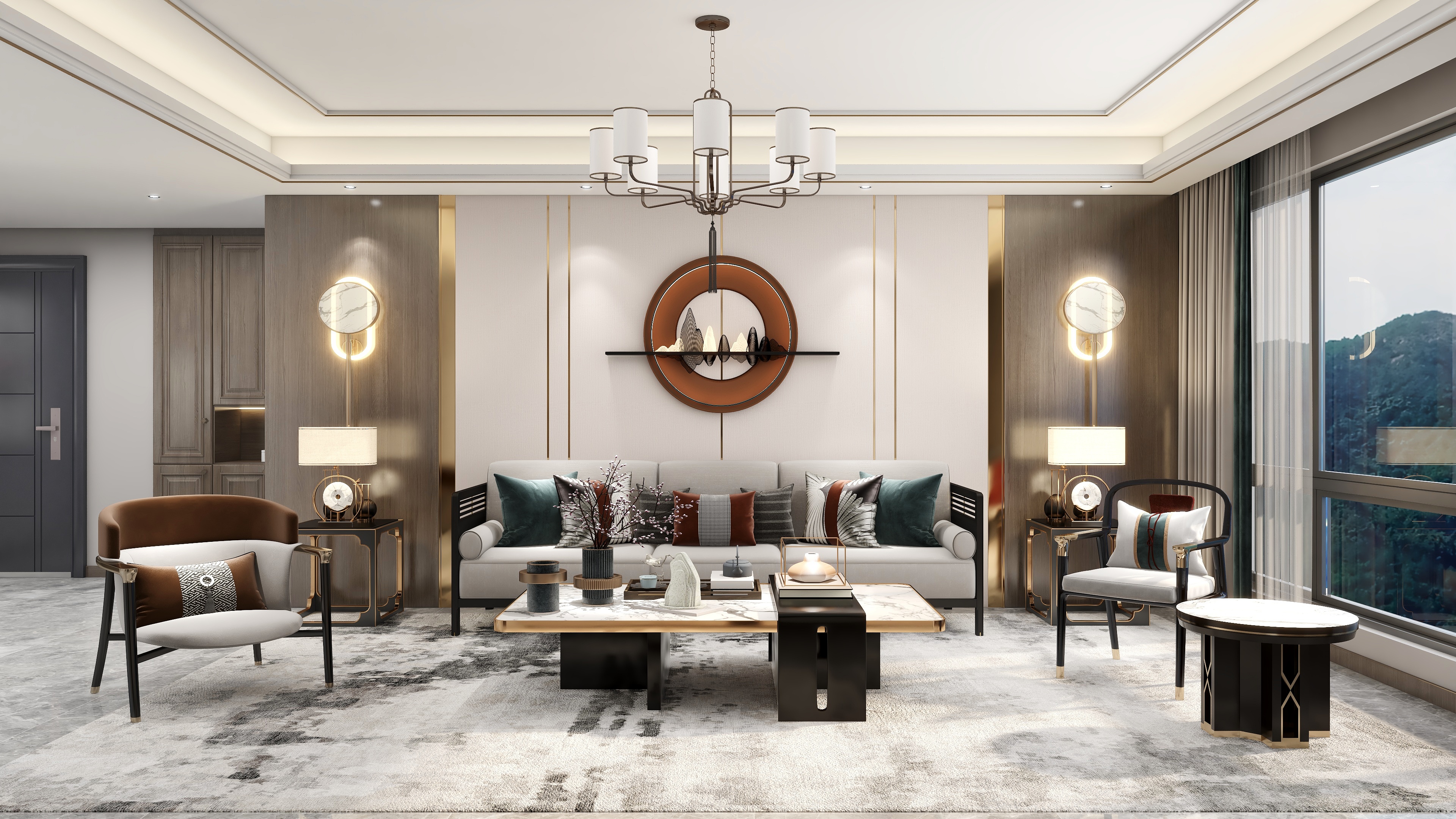 设计师赵响-《半城烟沙》新中式风格152平方4室2厅3卫装修效果图