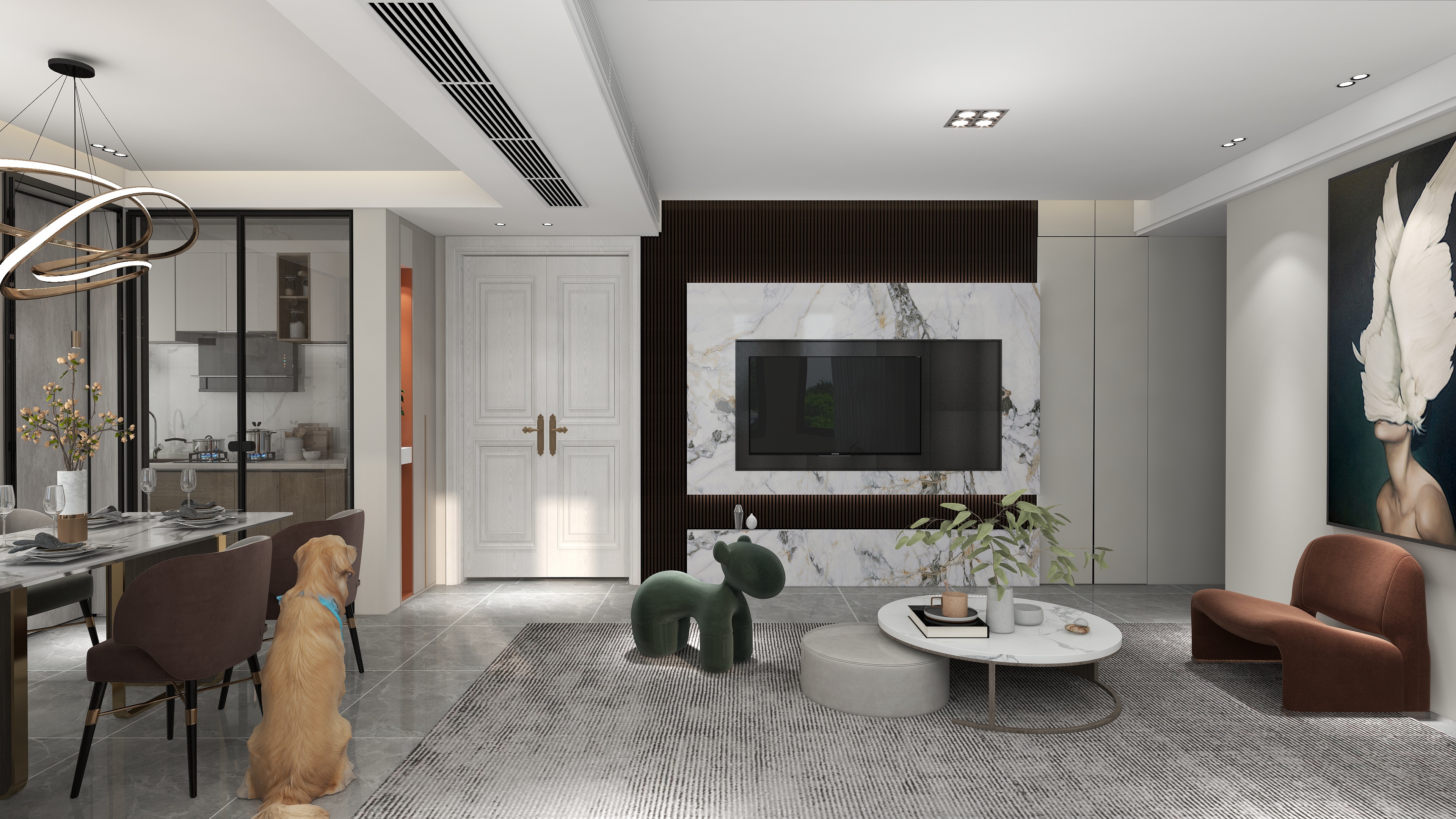 聖忠定制設計-瑞和园89.50㎡B户型3室2厅1卫-装修设计方案