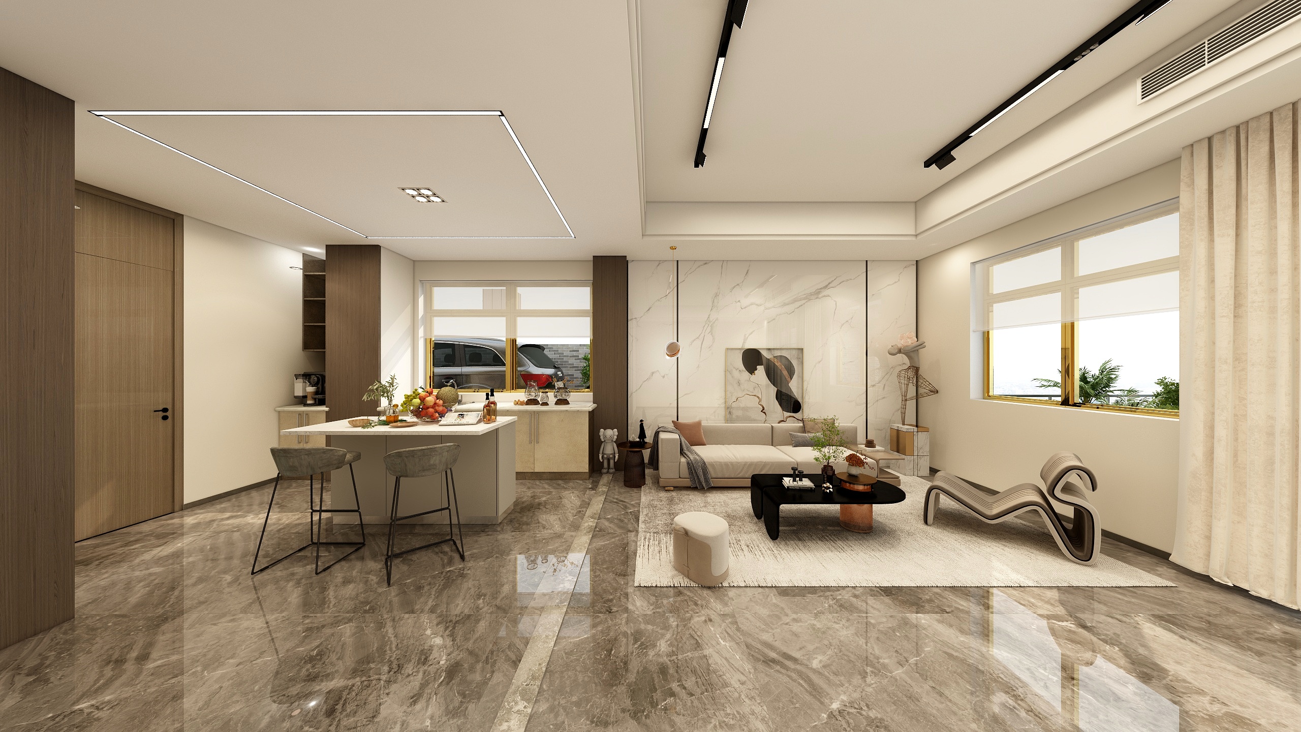 全案设计刘丰文-湖光山色云墅，现代轻奢风装修效果图