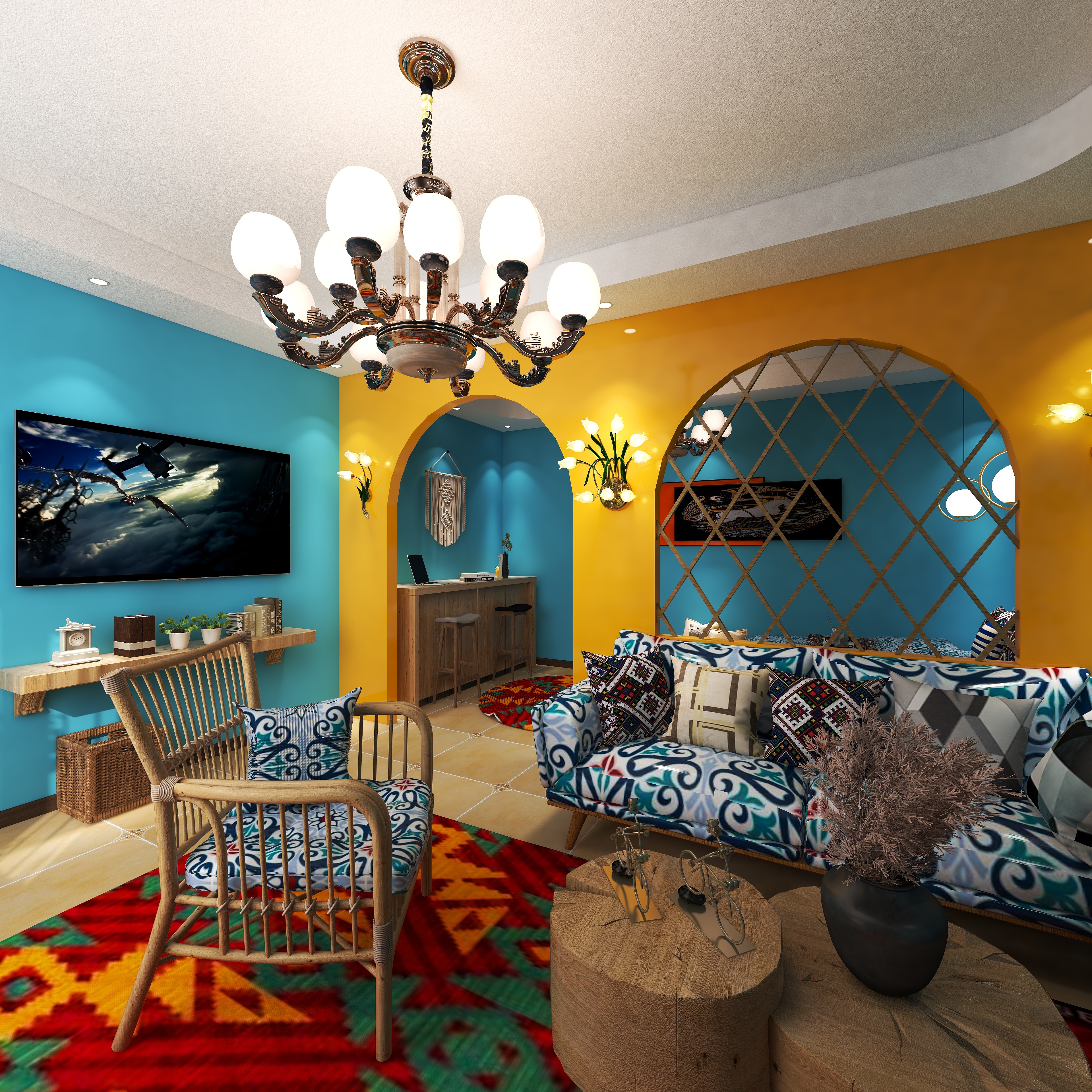 金钻全案设计-玉隼·山庄哈萨克套房库尔德宁镇-装修设计方案