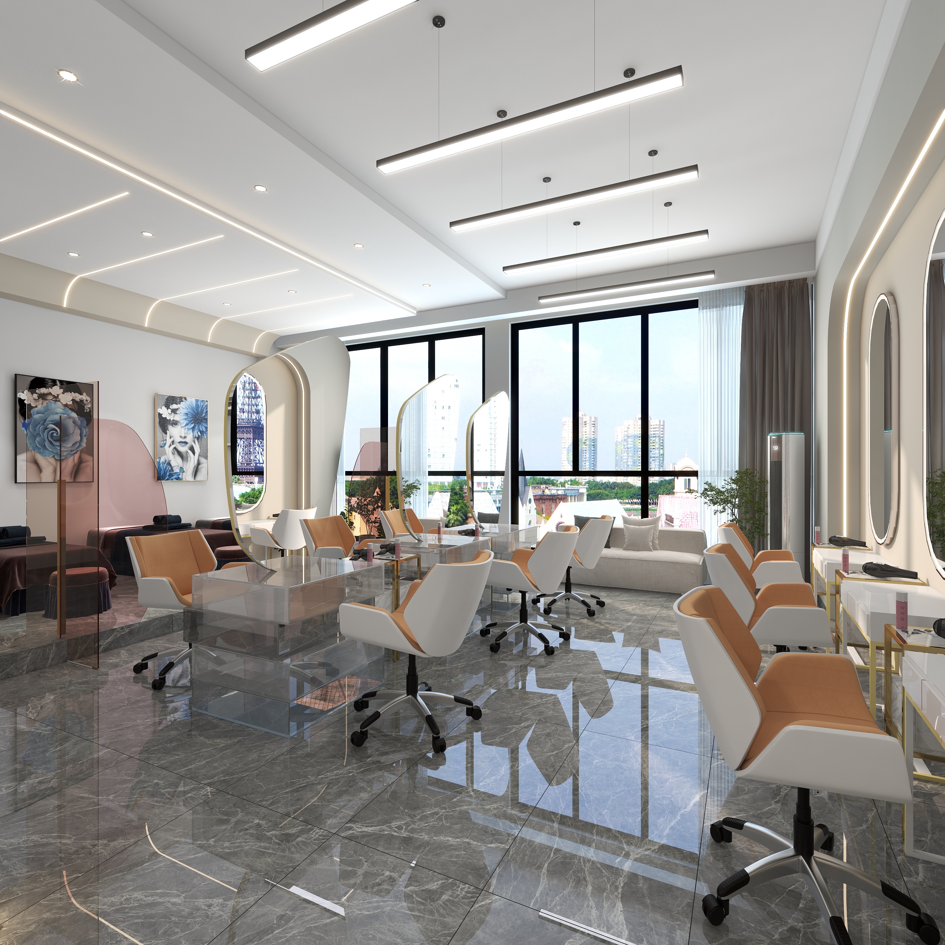 拾艺|唐伟-理发店-装修设计方案