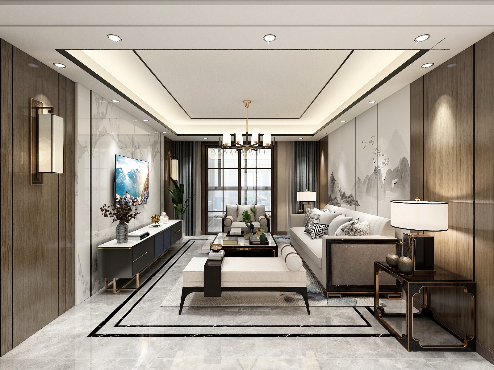 设计--许-140平米新中式风格-装修设计方案