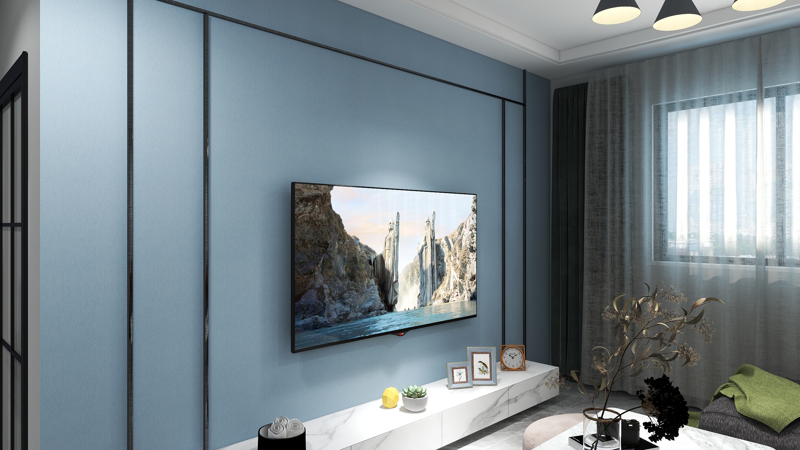 东方远畅室内设计-轻奢范77平文登苑-装修设计方案