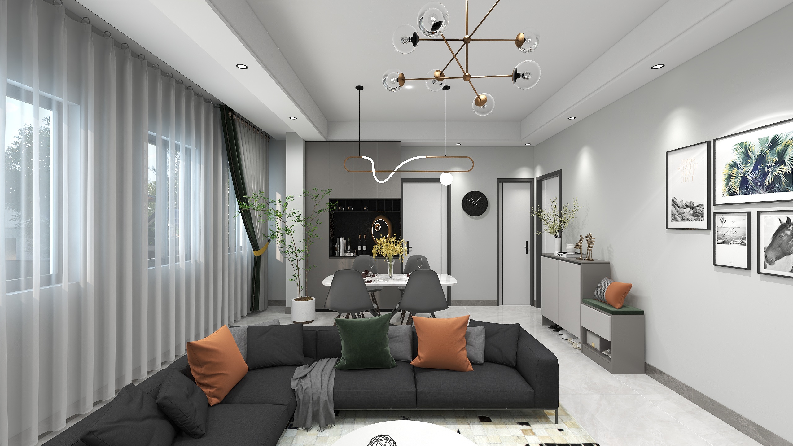 云下设计邓超-瑞和园89.50㎡B户型3室2厅1卫-装修设计方案