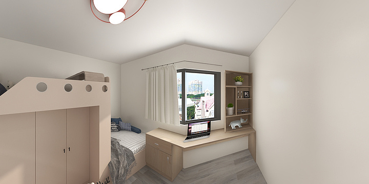 御唐整体装饰-错位上下床儿童房-装修设计方案