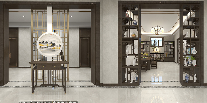 壹点点-闫府新中式别墅-装修设计方案