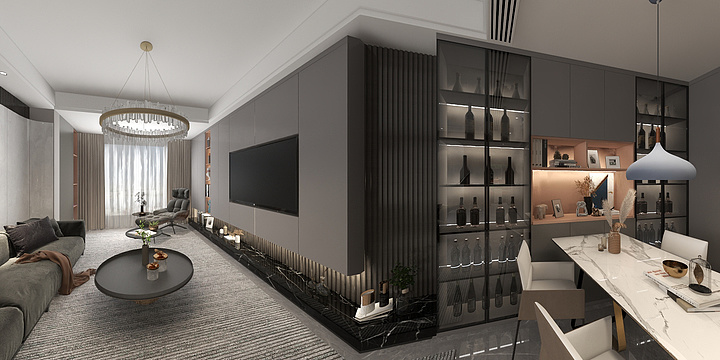 安定饰家装饰设计工程有限公司-中煤和悦府3栋C3   99㎡样板间设计-装修设计方案