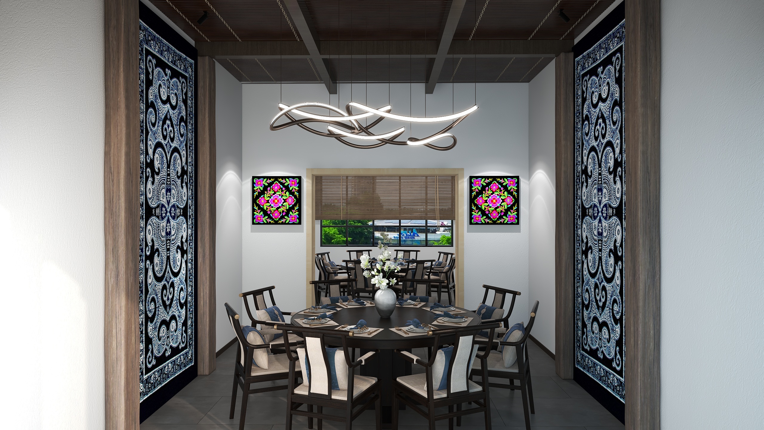 德藝云设计-十人桌连包-装修设计方案