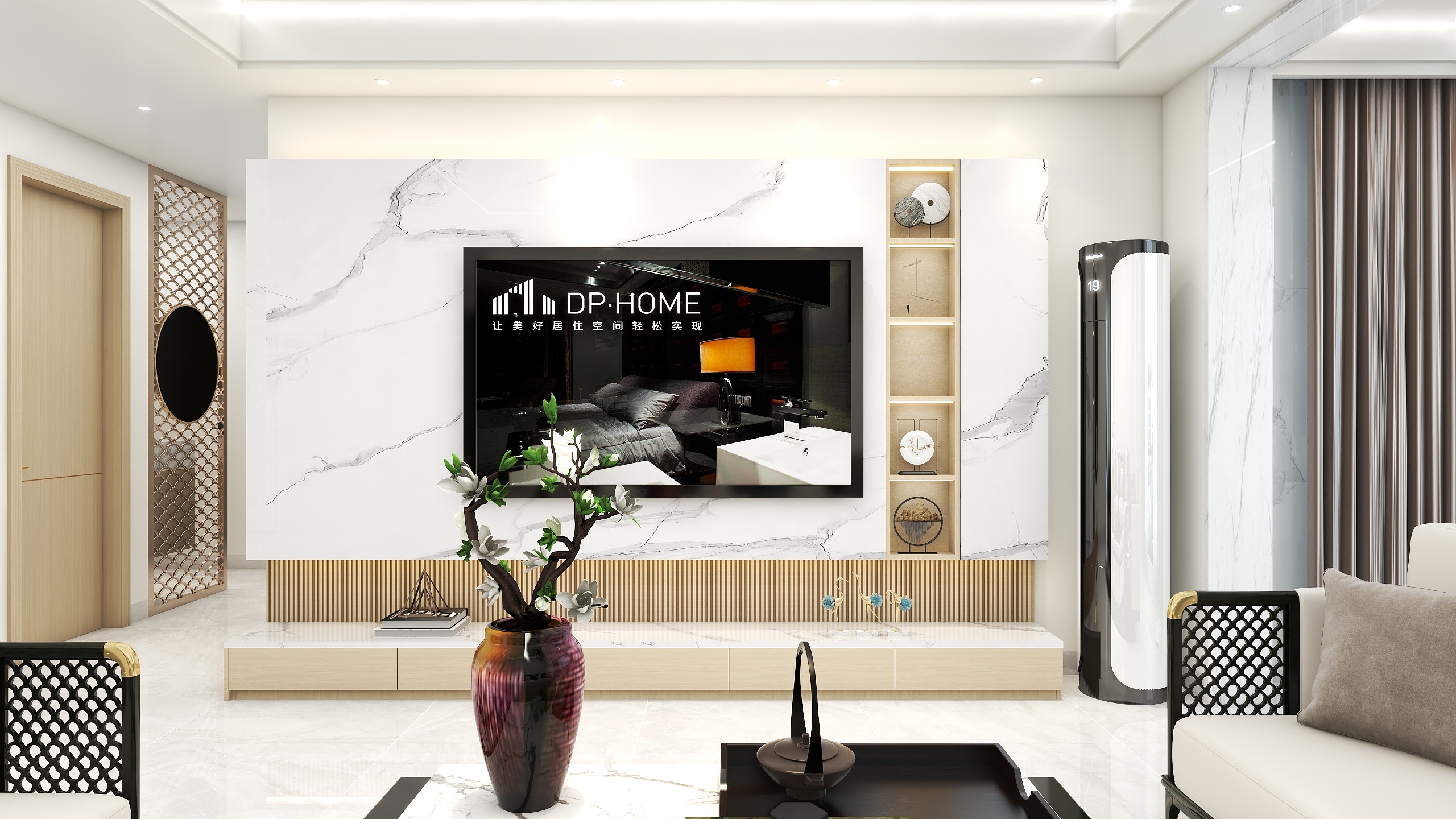 潮州设计师阿龙-新中式--【鎏金】135平方三房-装修设计方案