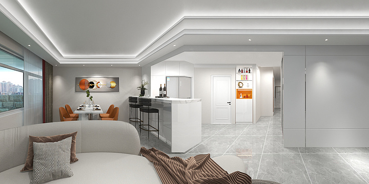 A浪漫飞雪-万科七橡树一层.-装修设计方案