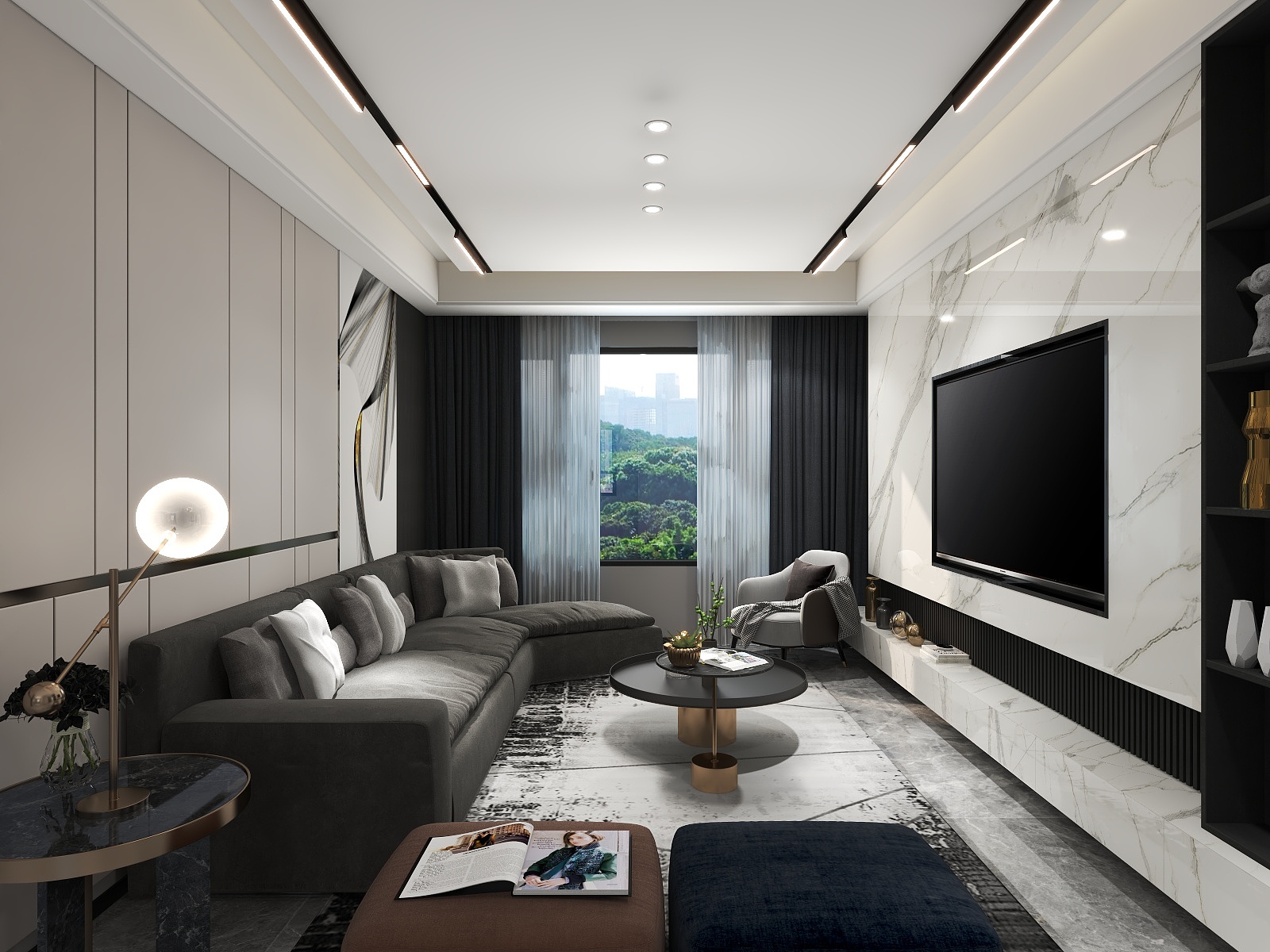 海旭工作室畅畅-保利达翠堤湾90平米-装修设计方案