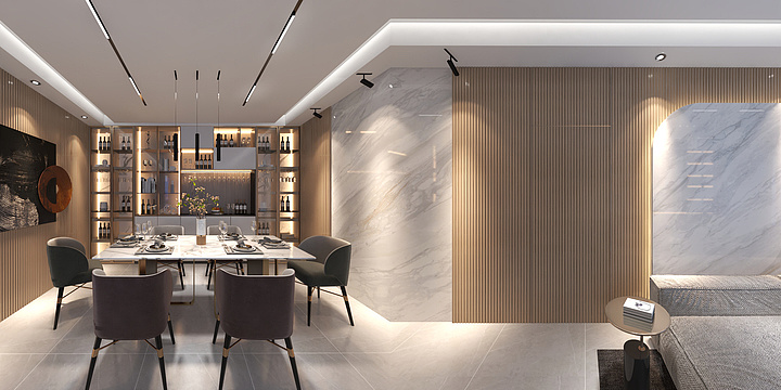 上策装饰小马哥-昱达装饰轻奢客厅模板-装修设计方案