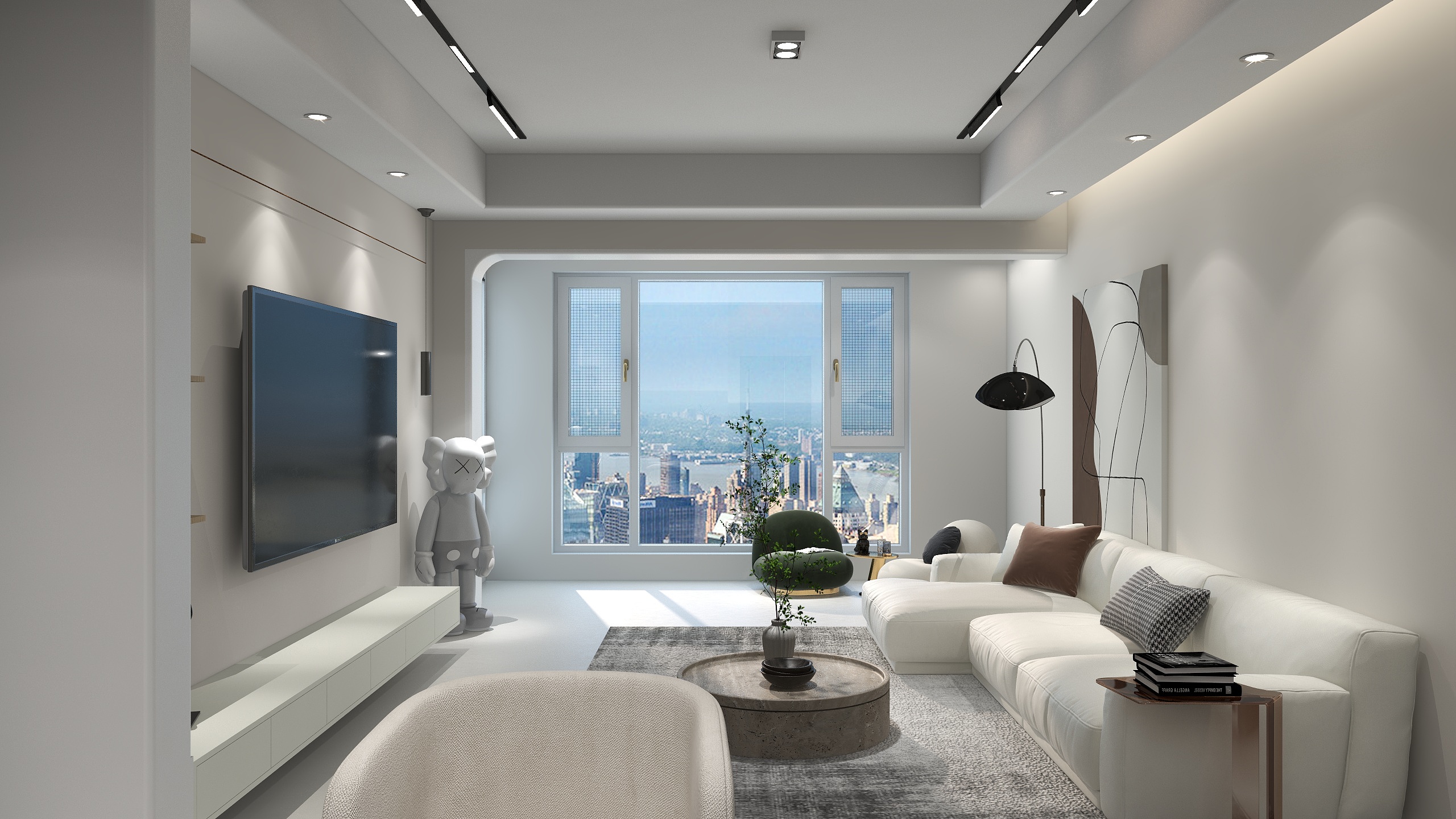 木乙山禾全案设计丨王昊-侘寂风-白金华府-客餐厅装修效果图