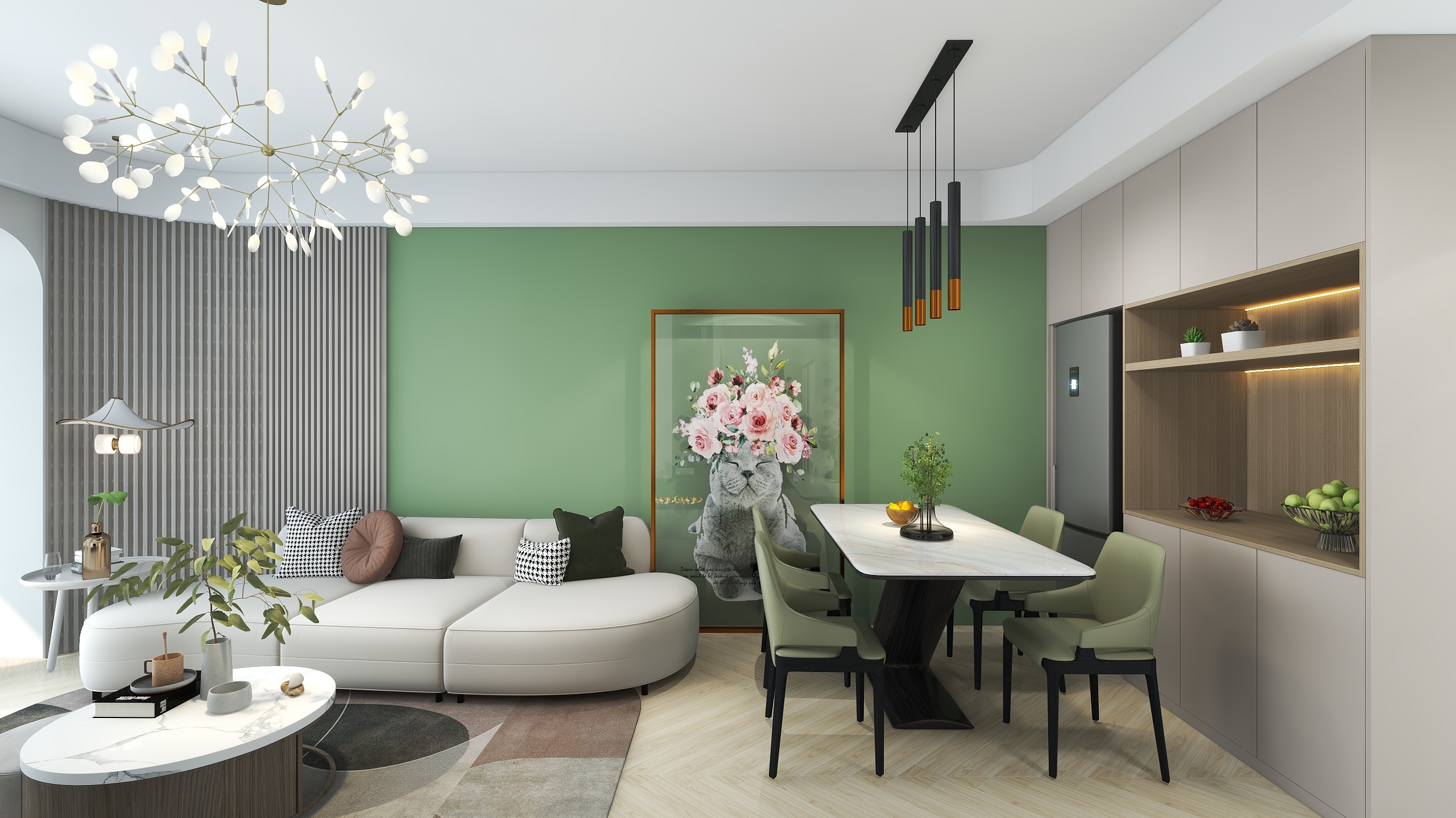 二源一次方-德信海德公园83.00㎡A2’3室2厅1卫1厨-装修设计方案