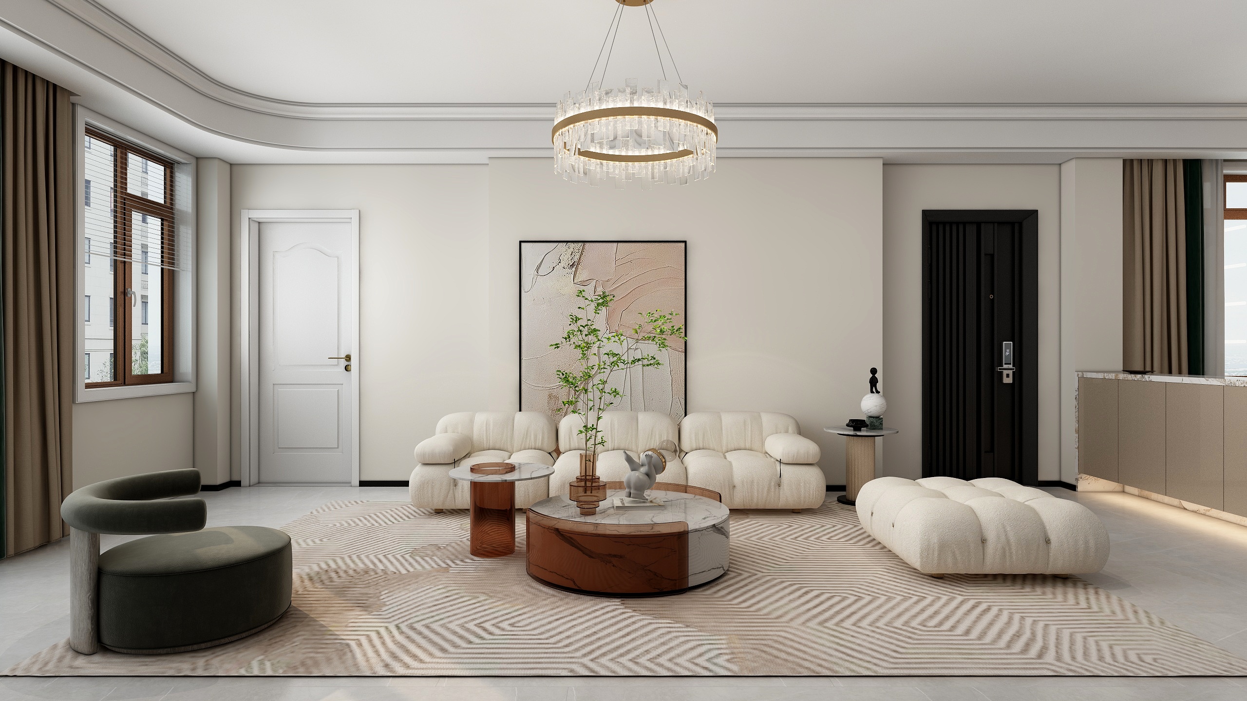 设计师-云攸-现代简美+奶油轻奢元素-装修设计方案