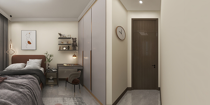 空间设计风格-现代轻奢三山家园二号楼801卧室-装修设计方案