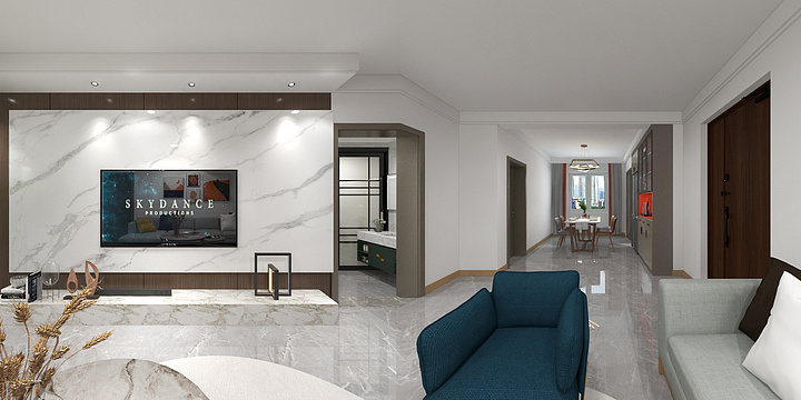 周小兵-现代简约107㎡2室-装修设计方案