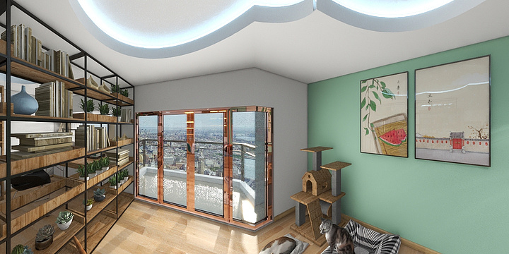 家兴HXAR-德信海德公园83.00㎡A2’3室2厅1卫1厨-装修设计方案