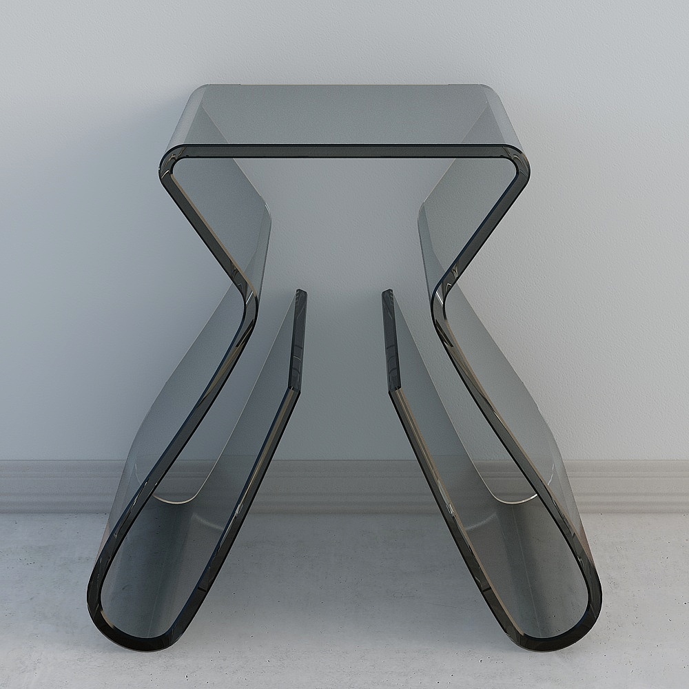 Elegante mesa auxiliar de acrílico gris ahumado con mesa de acento de almacenamiento