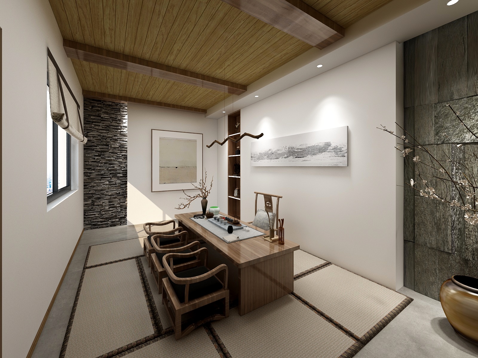 未来装饰66-原木风茶室-装修设计方案