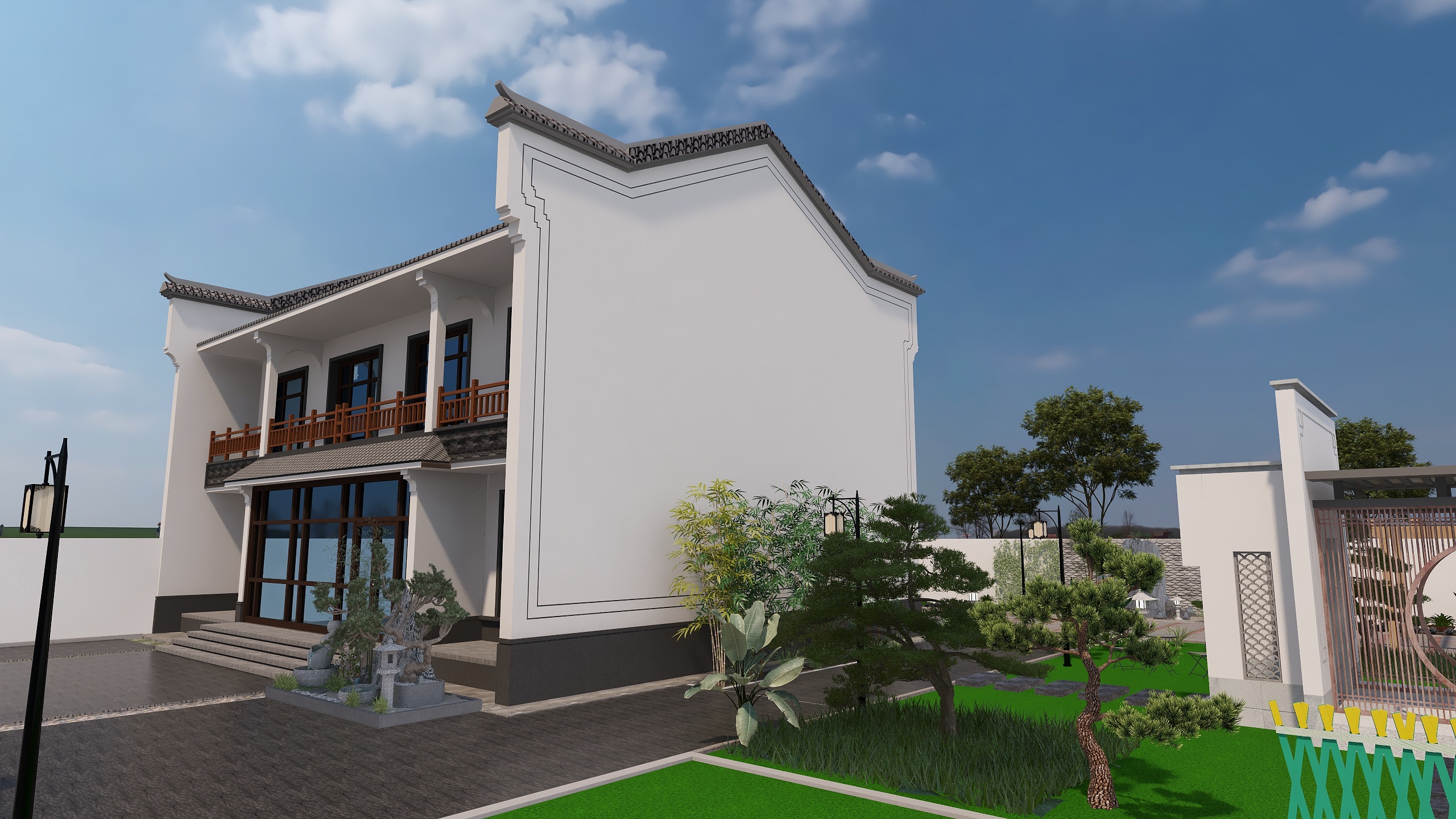 设计效果图展示-徽派改建别墅-装修设计方案