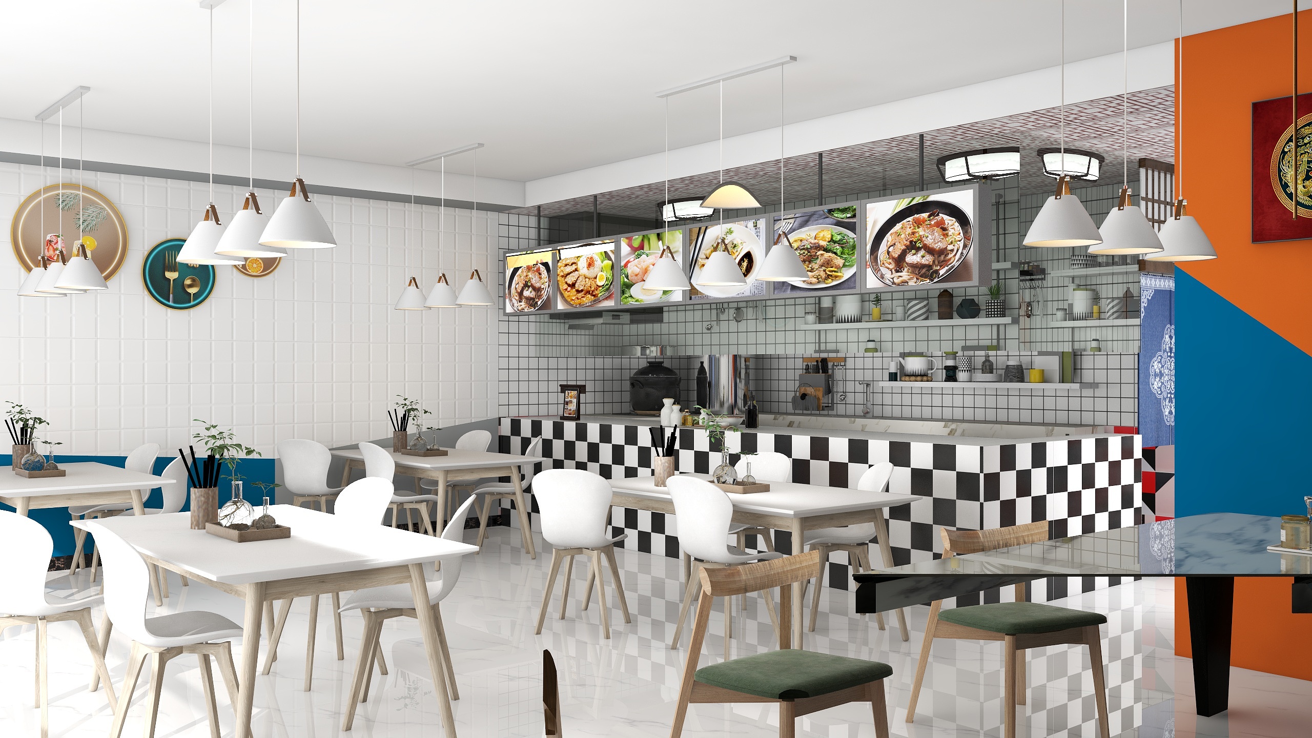 黑白色的灰灰-一碗面之馆-装修设计方案