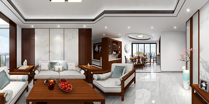 程航俊-壹品江山客厅-装修设计方案