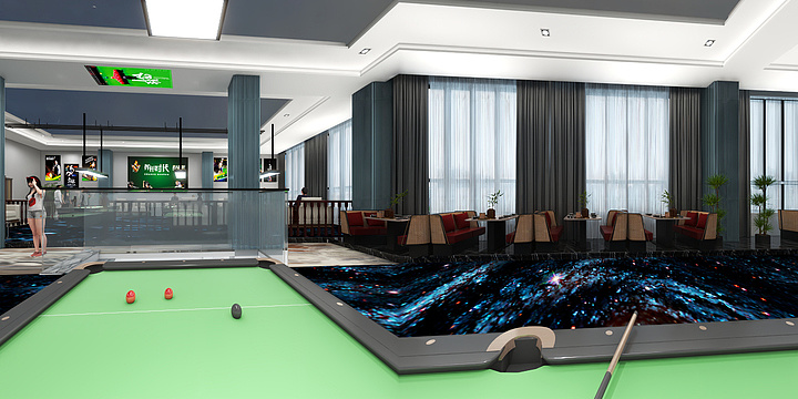 设计师马俊-水岸康桥台球室方案-装修设计方案