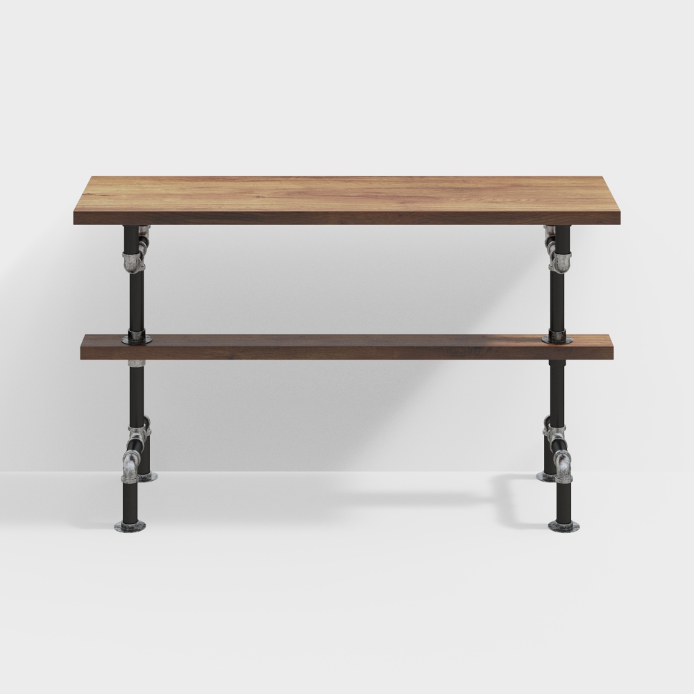 1800mm Retro rechteckig Barhöhe Tisch Natur Industrie Holz Pub Tisch