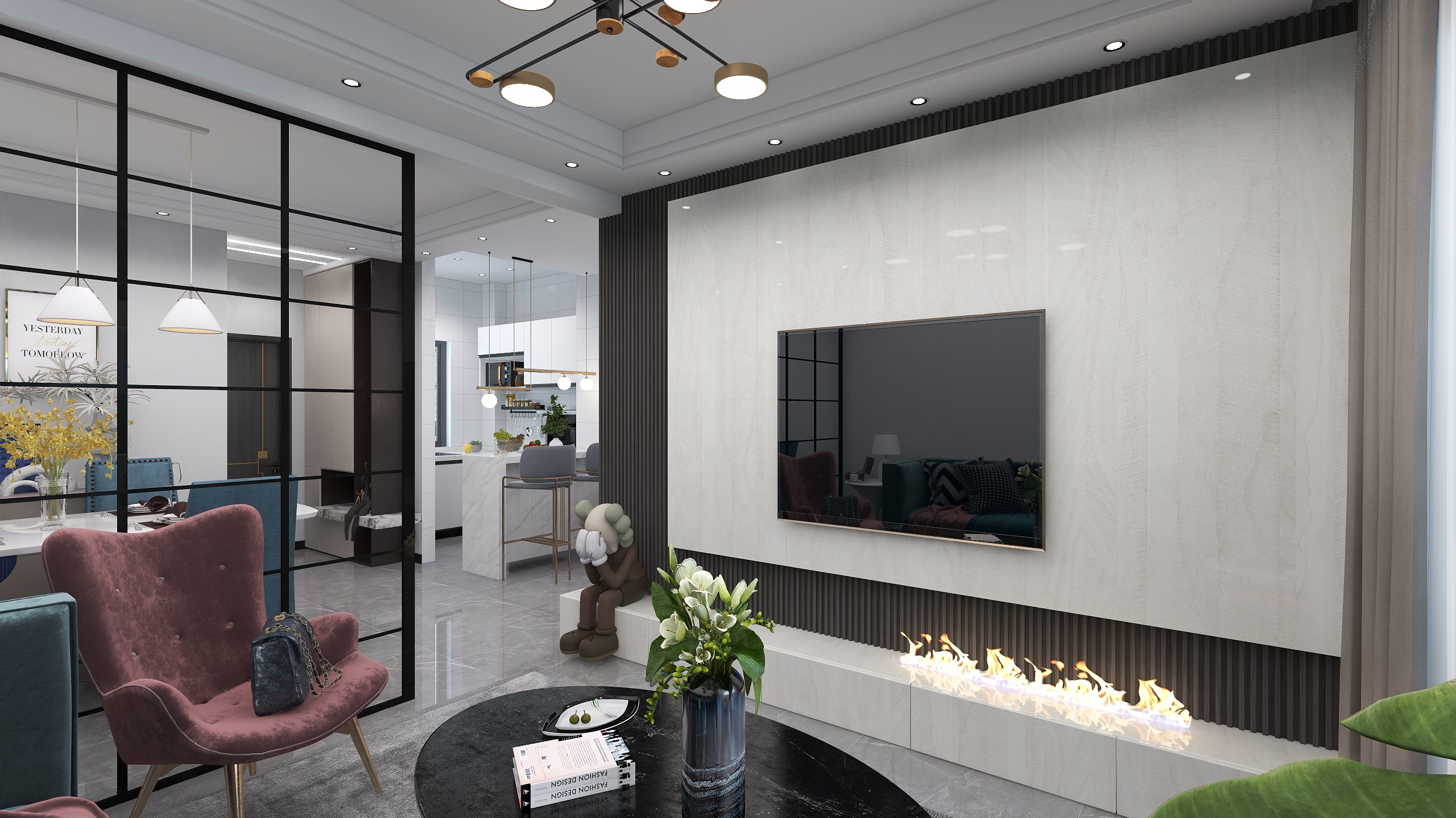 King_琨-德信海德公园83.00㎡A2’3室2厅1卫1厨-装修设计方案