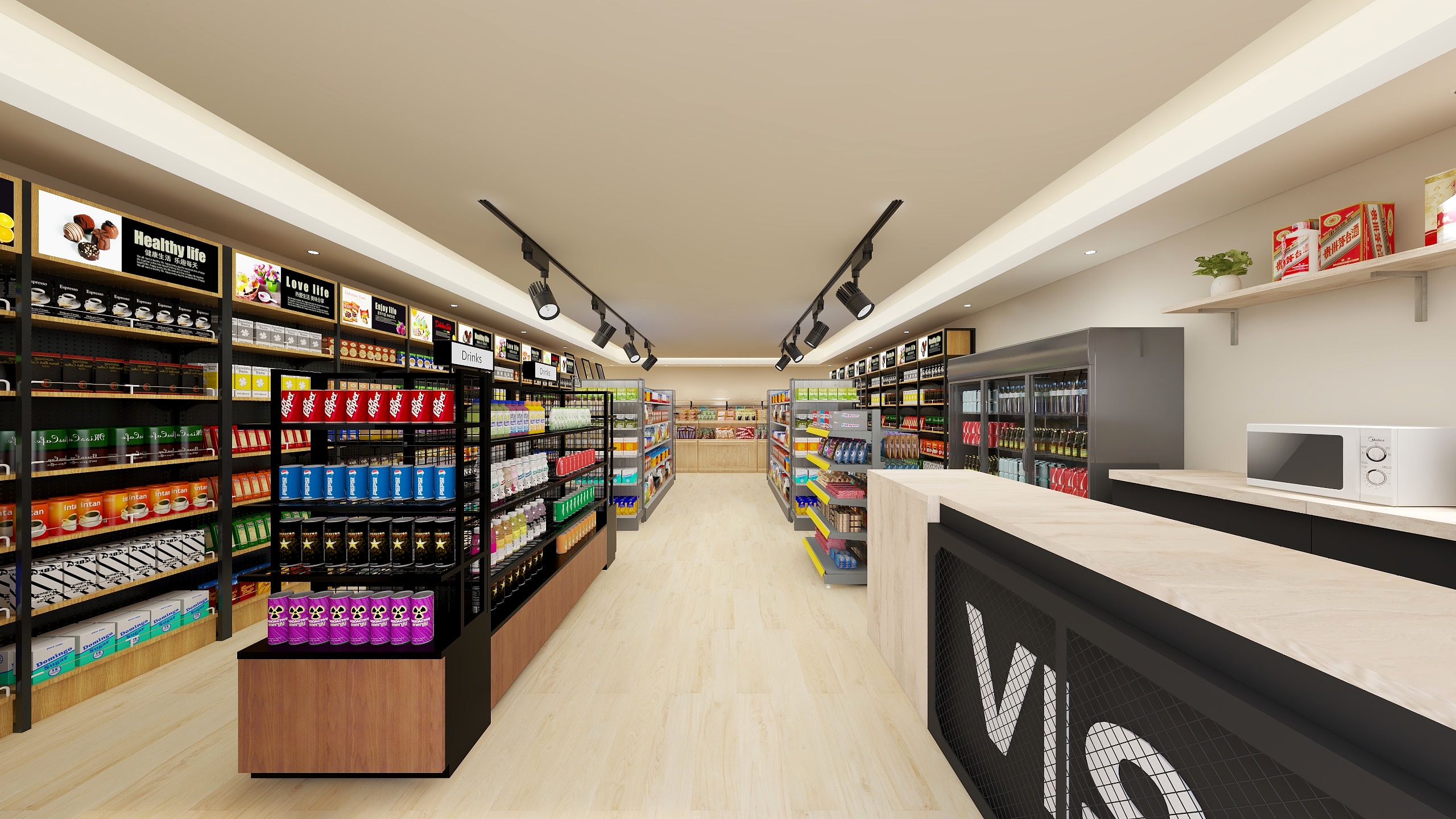 蓝光室内设计工作室-零食商店-装修设计方案