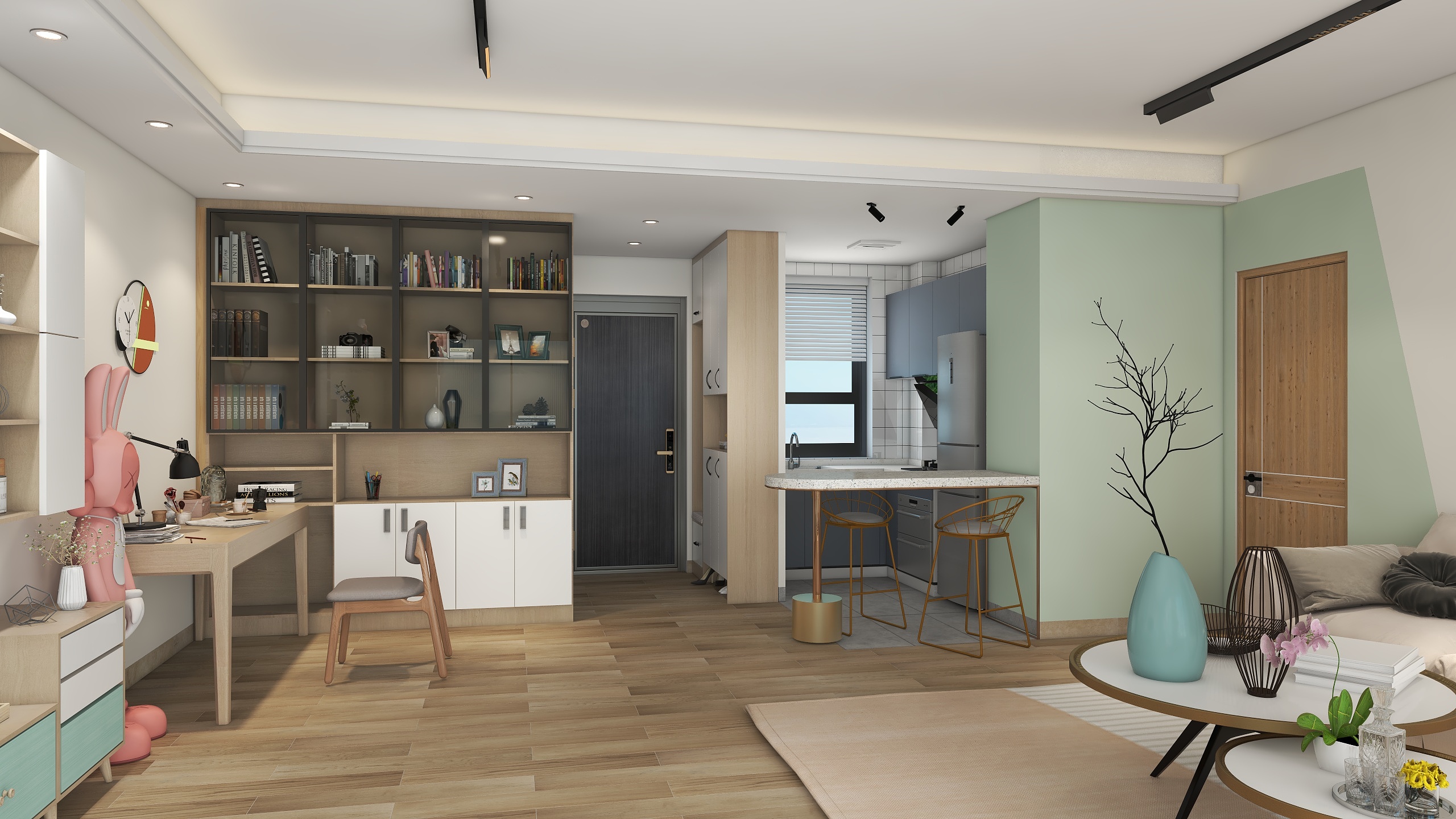 见涩起意-德信海德公园83.00㎡A2’1室2厅1卫1厨-装修设计方案