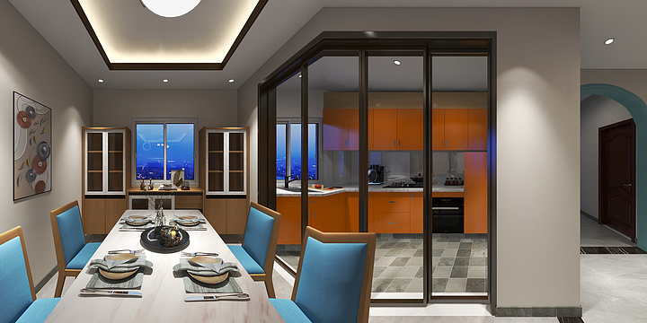 程航俊-瑞和园89.50㎡B户型3室2厅1卫-装修设计方案