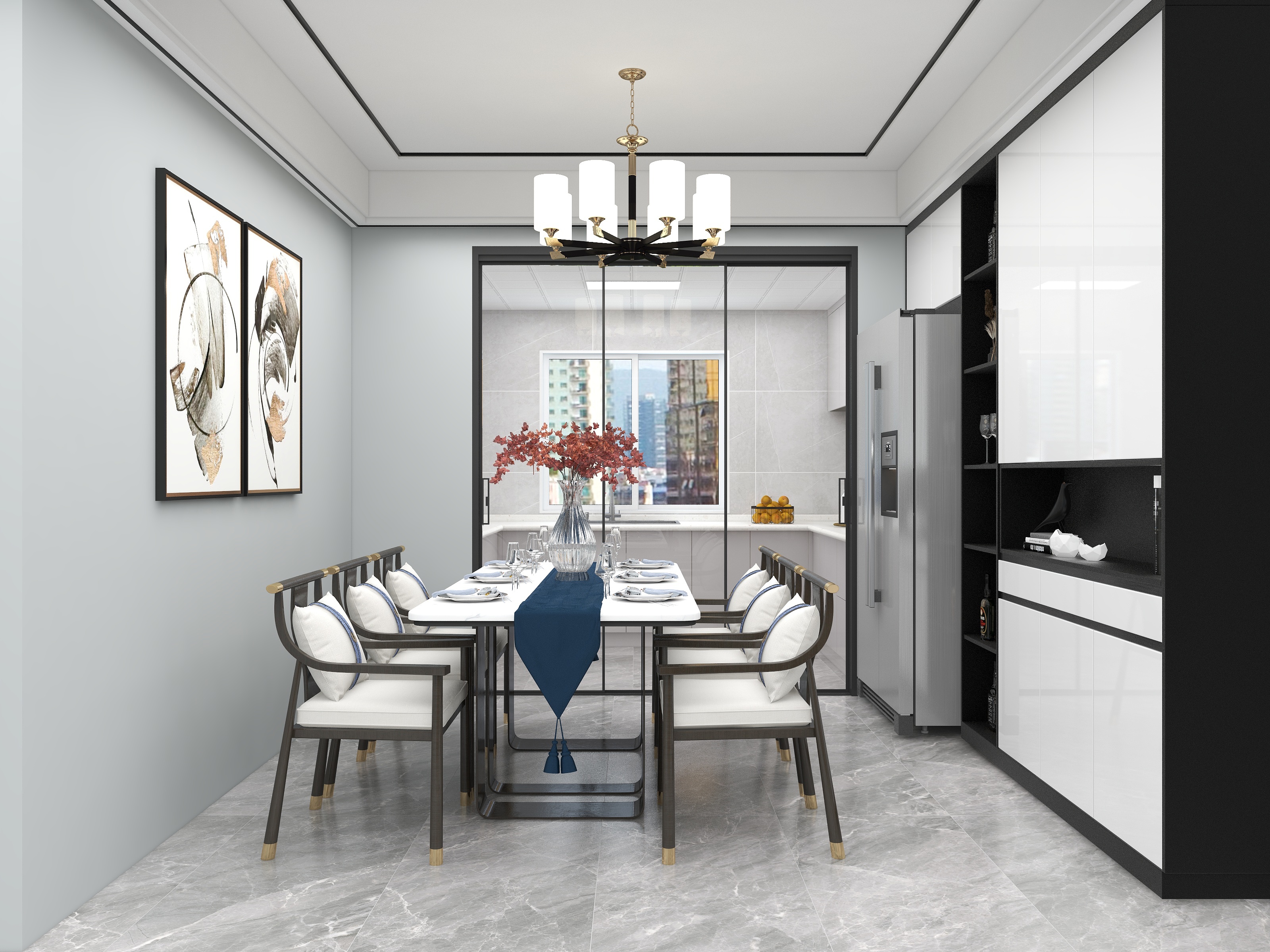 壹诺设计工作室-新中式装修效果图