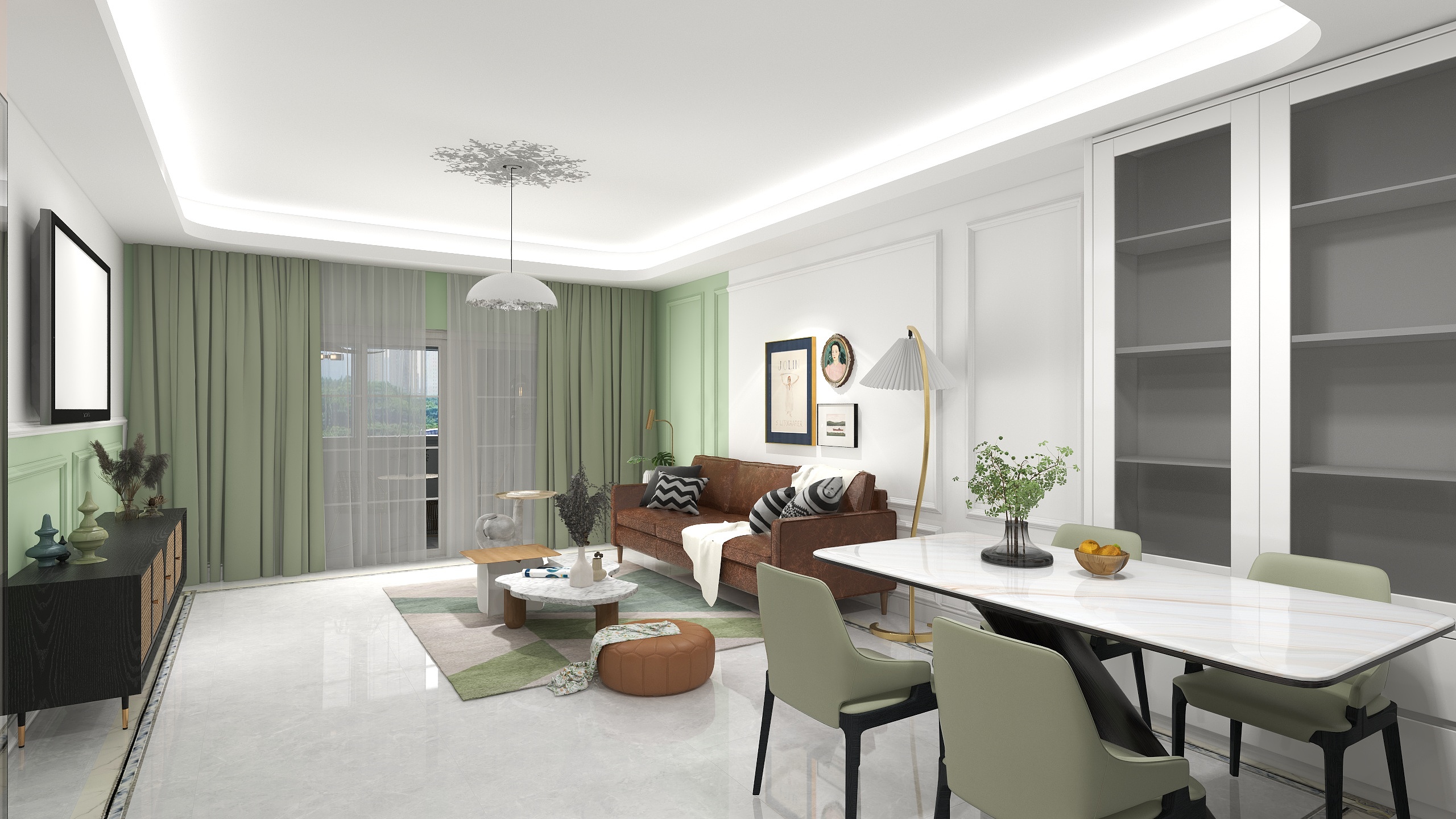 淄博装饰WjNa-李传霞法式绿色小清新-装修设计方案