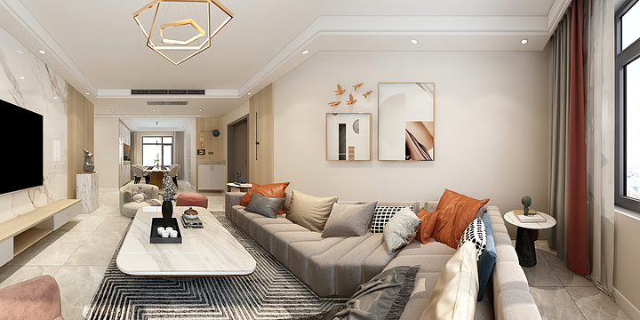 杨涛-130㎡三室现代轻奢-装修设计方案