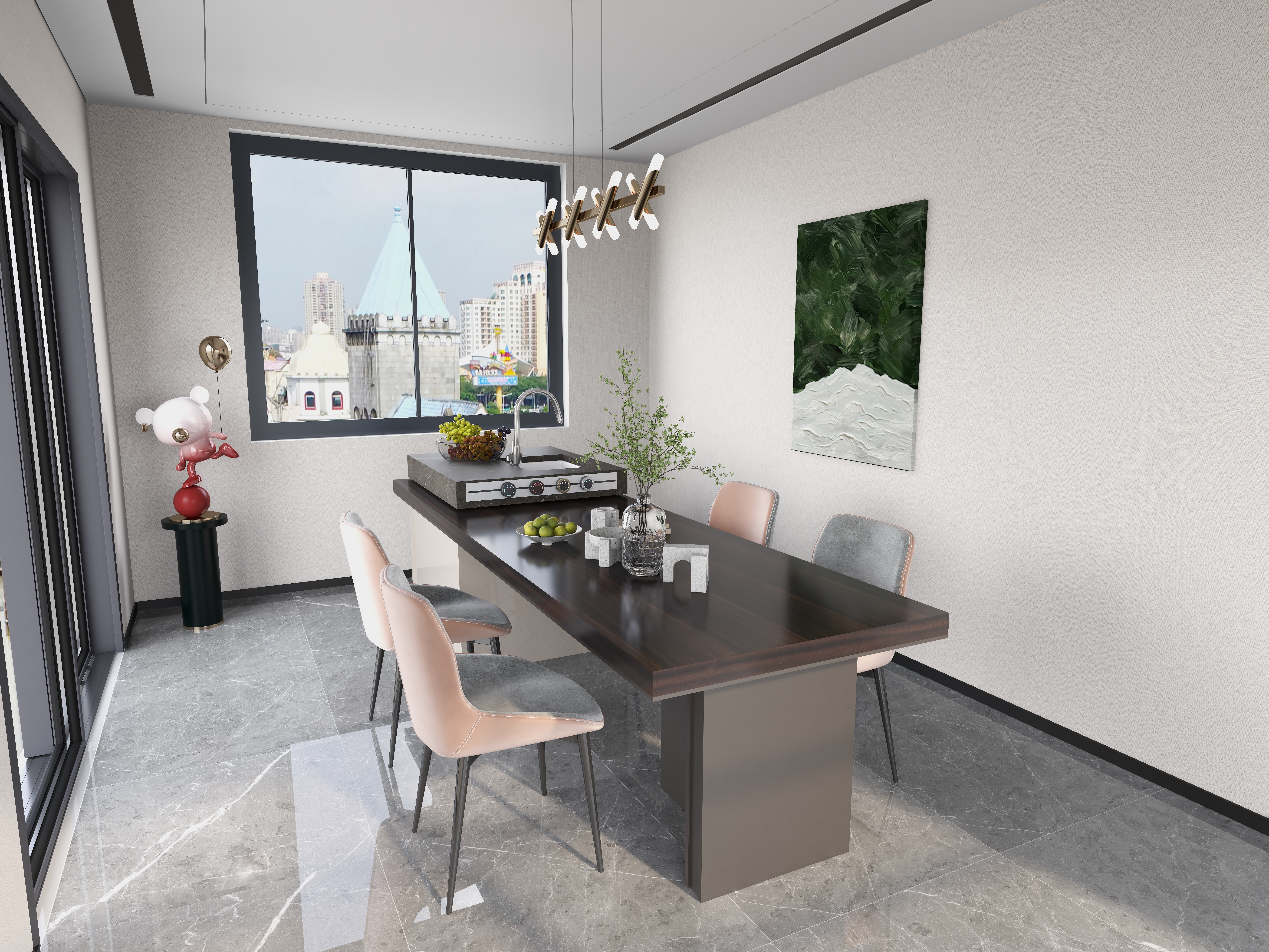 设计-刘敏-餐厅岛台私定-装修设计方案