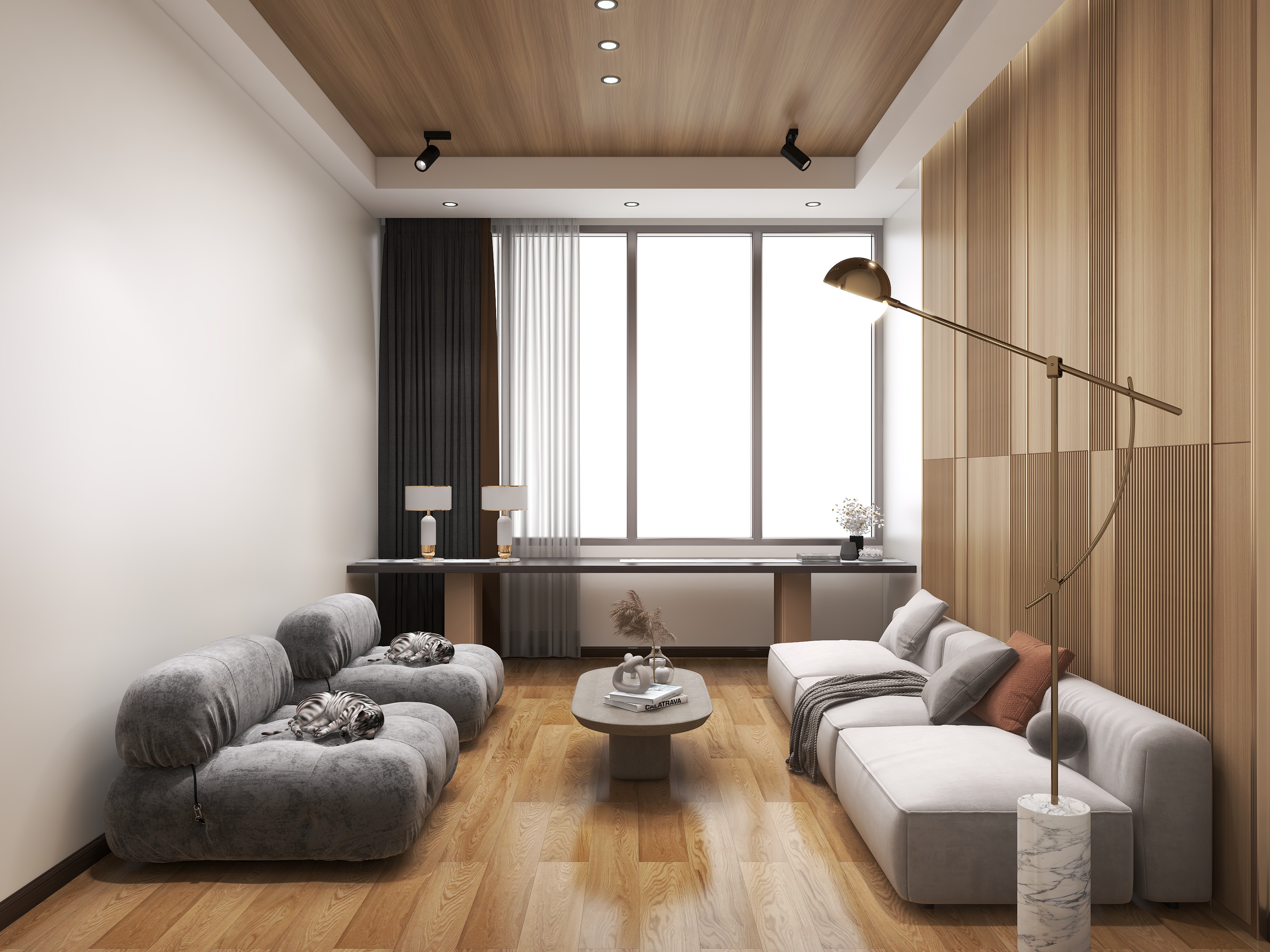 设计师石宏月-自然原木-现代清新200平民宿上下2层装修效果图