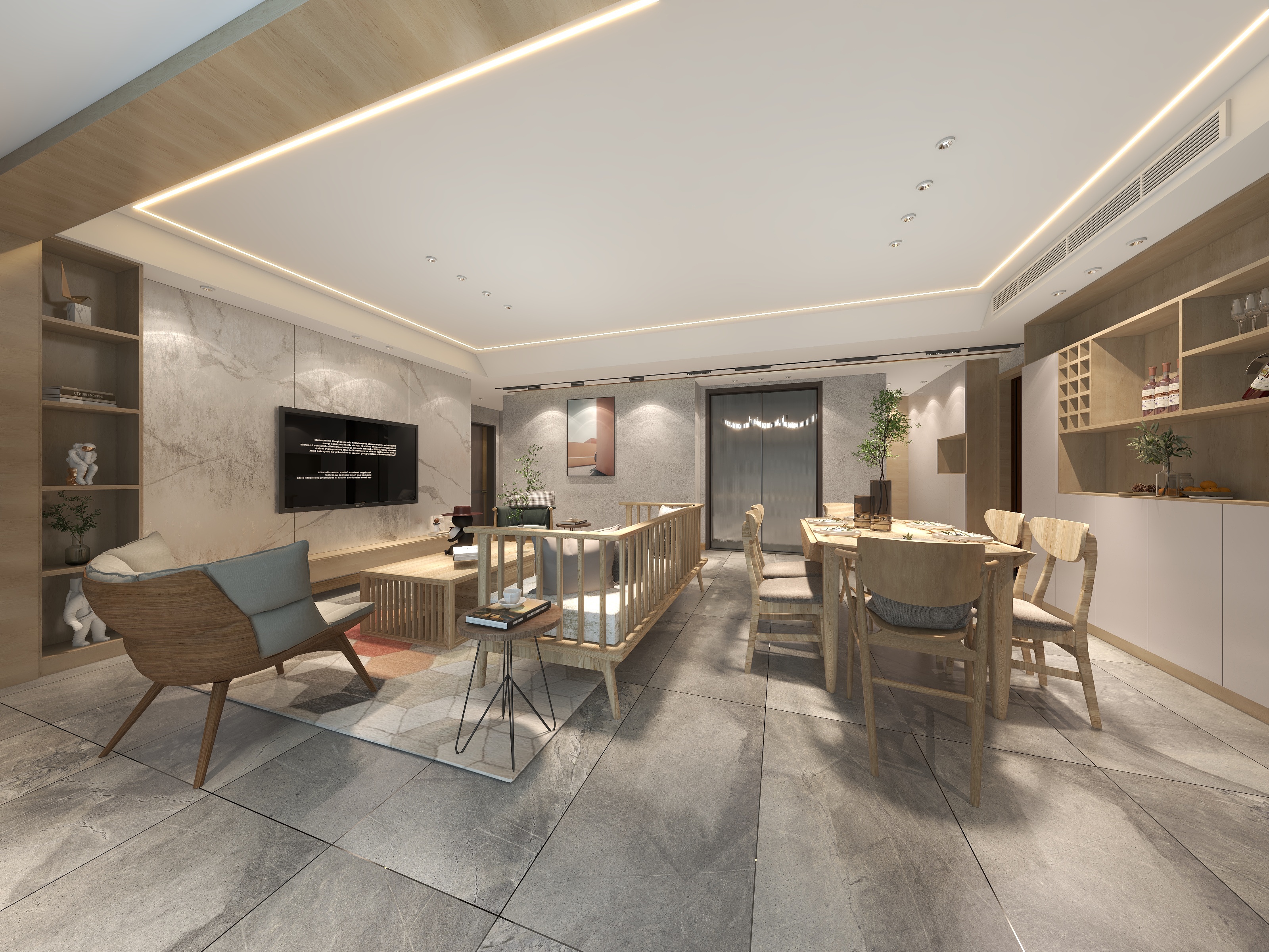 D空间设计事务所-自然原木风-装修设计方案