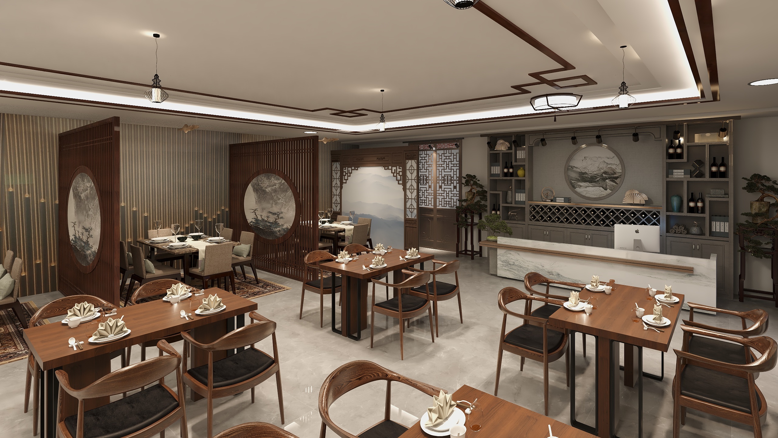 漂亮的宋小姐-黑龙江农业工程职业学院-宋美慧-中式餐厅装修效果图