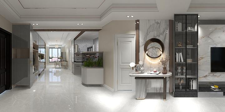 云鼎18189686944-142平现代轻奢效果图.dwg-装修设计方案