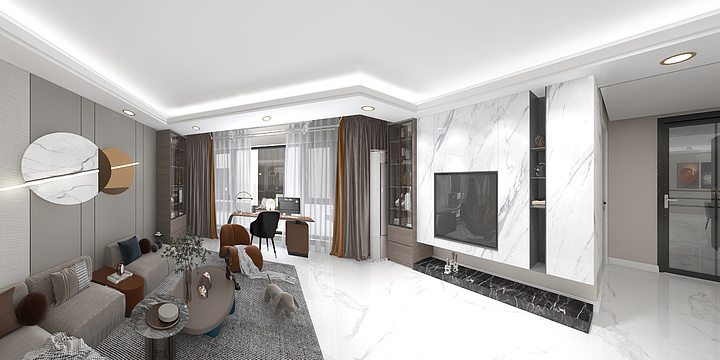 室内设计ufWw-TS天津东丽区｜轻奢两居室-装修设计方案
