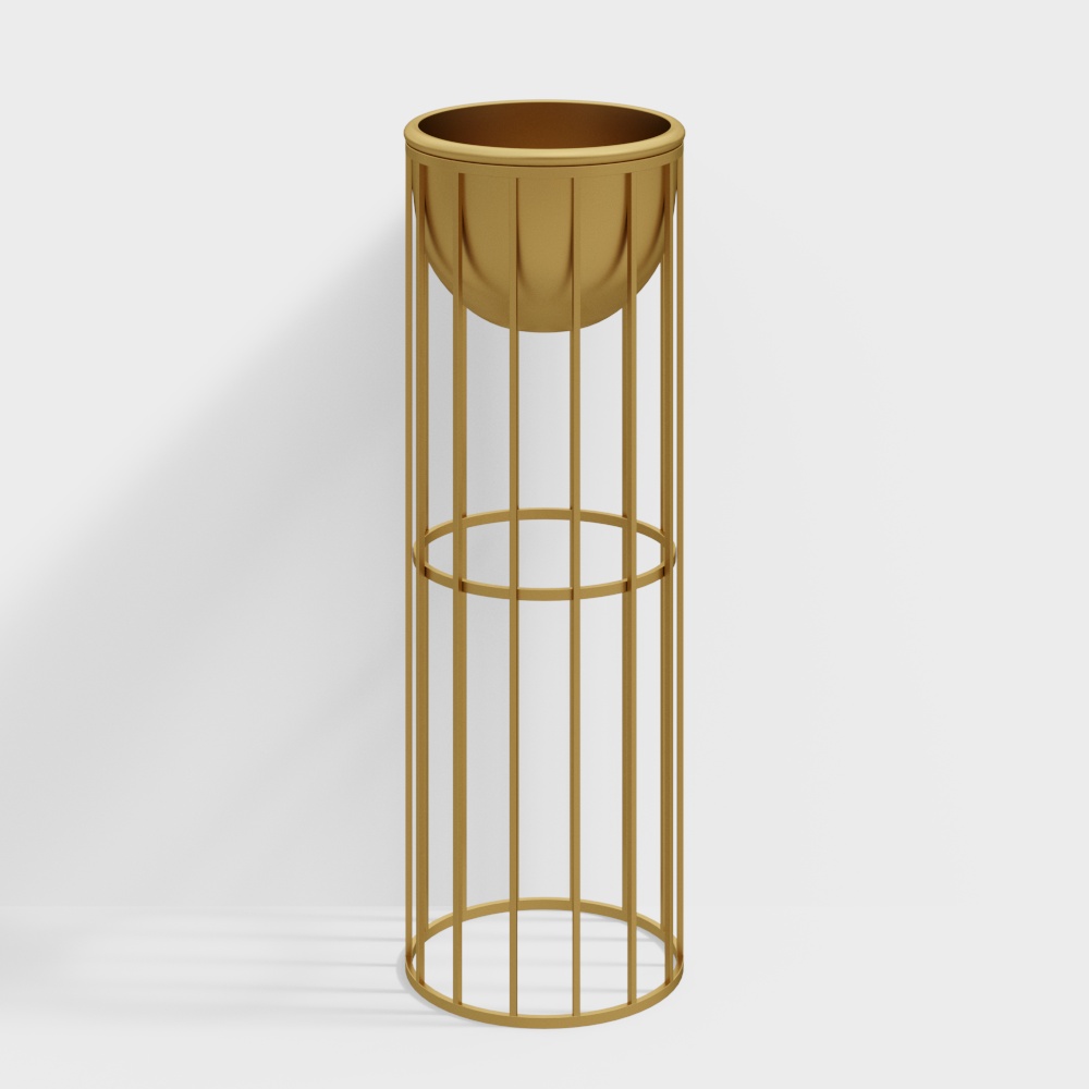 Gold Pflanzkübel Moderner Pflanztopf mit Goldständer für Innen & Außen Metall