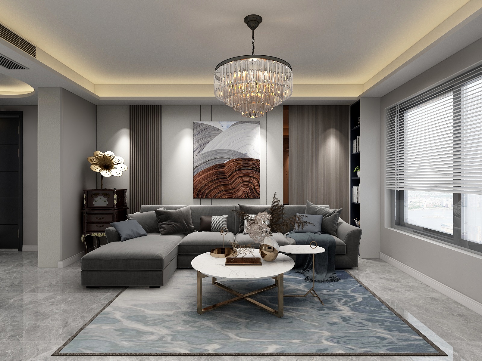 100元设计方案-101平米现代简约风格两室装修效果图