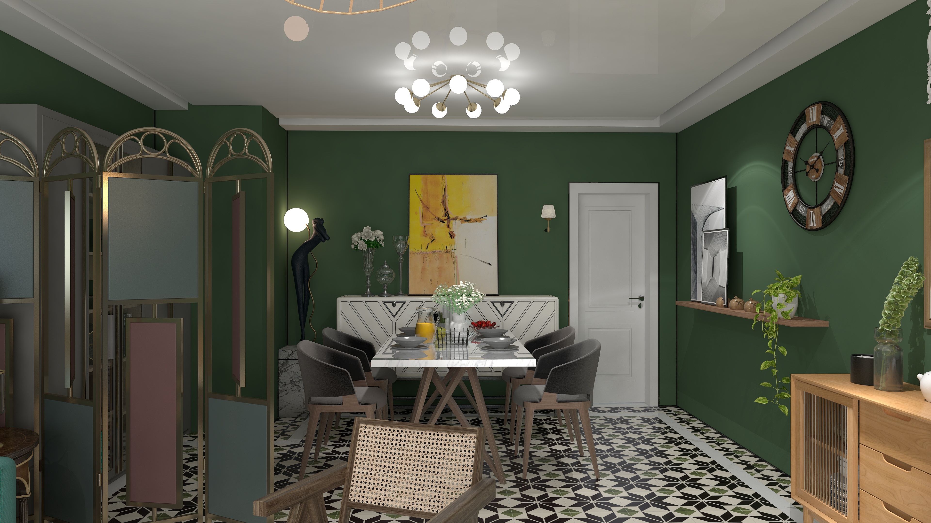 w王欣-黑龙江农业工程职业技术学院王欣客餐厅复古风装饰-装修设计方案