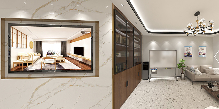 河北双翼建筑安装有限公司-水墨紫棠-售楼部-VIP室-装修设计方案