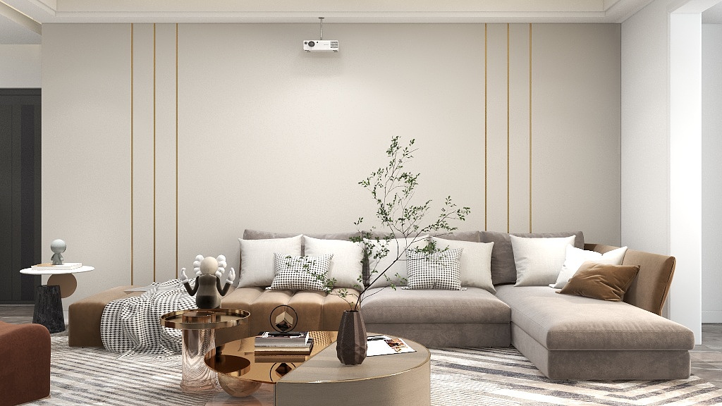 青瓦丨DESIGN-【诙静】现代轻奢100平装修效果图